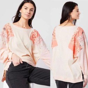 Free People Oversized Cottage-core Dolman Sleeve Top szM
